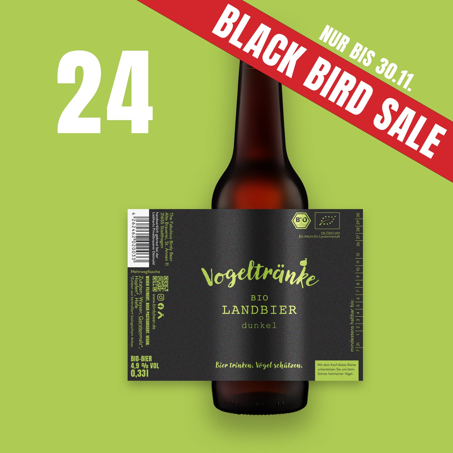 24er Vogeltränke Bio Landbier - BLACK BIRD SALE