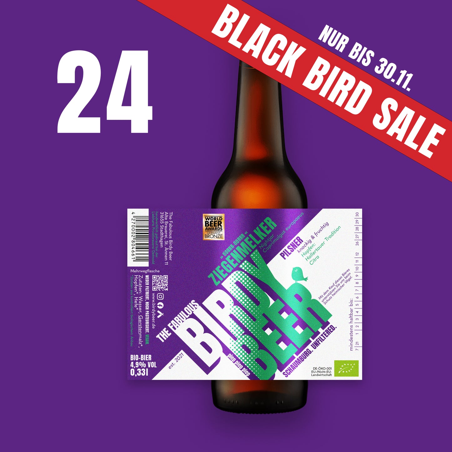 24er Ziegenmelker - Pilsner - BLACK BIRD SALE